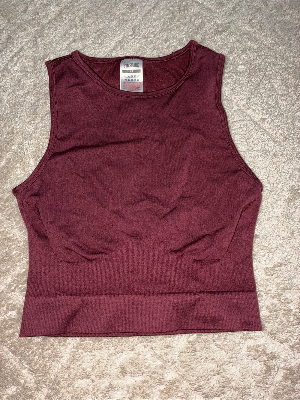 Gymshark Burgundy High-Neck Seamless Crop Top